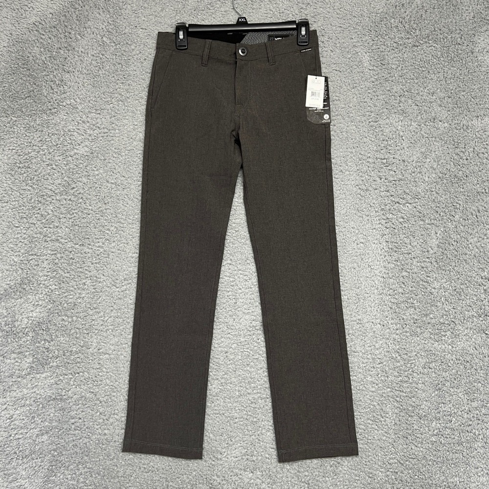 Volcom Chino Pants Youth 27 Charcoal NEW Frickin SNT Static C1131905